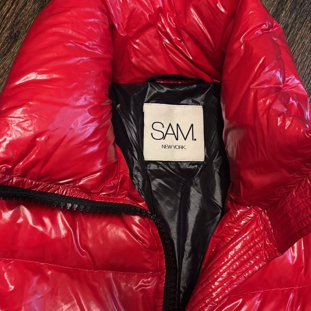 SAM. RARE Cherry Red puffer jacket - Picture 2 of 5